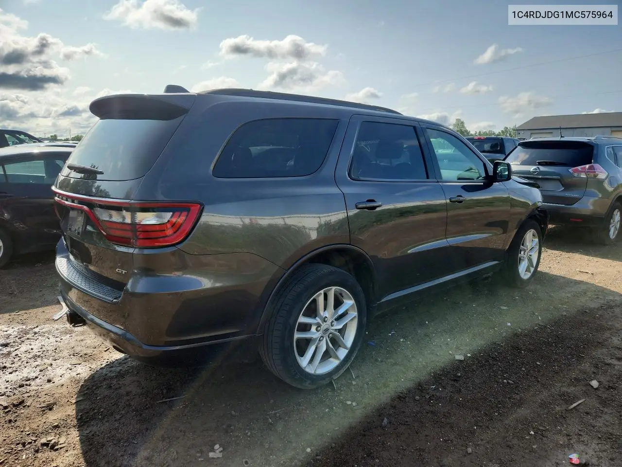 2021 Dodge Durango Gt VIN: 1C4RDJDG1MC575964 Lot: 61110376