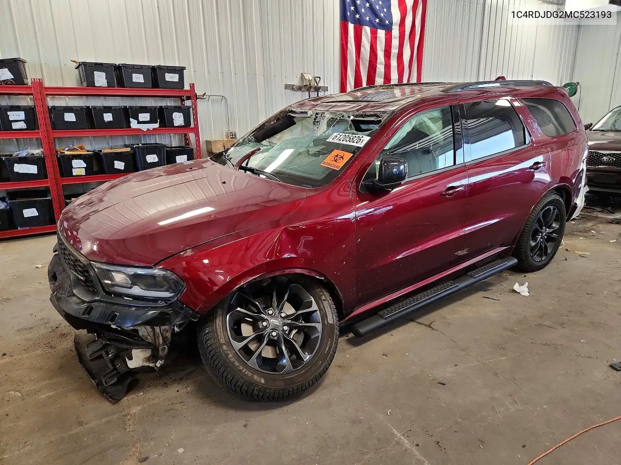 2021 Dodge Durango Gt VIN: 1C4RDJDG2MC523193 Lot: 61205826