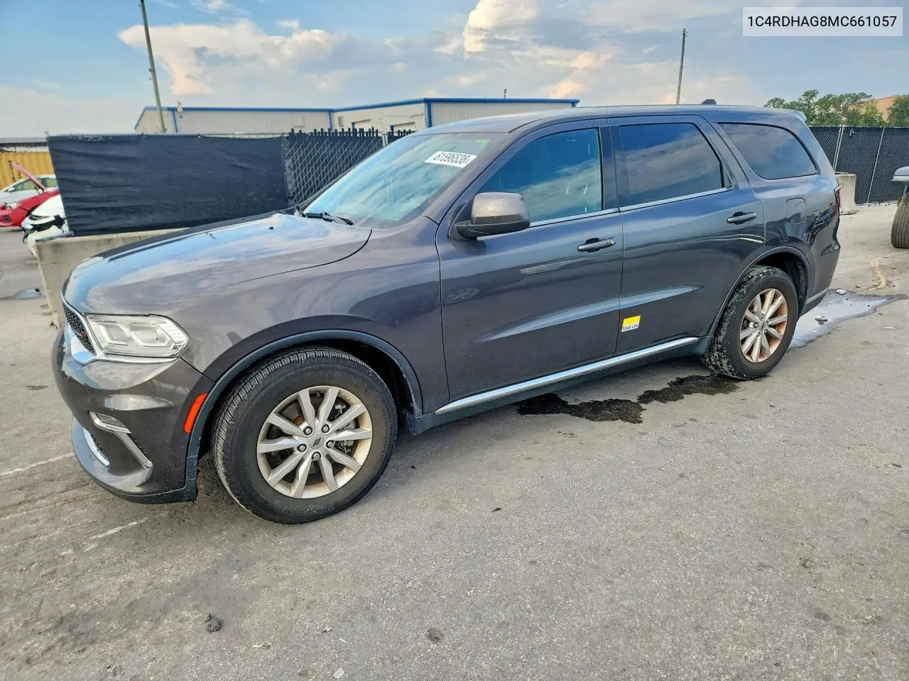 2021 Dodge Durango Sxt VIN: 1C4RDHAG8MC661057 Lot: 61596536