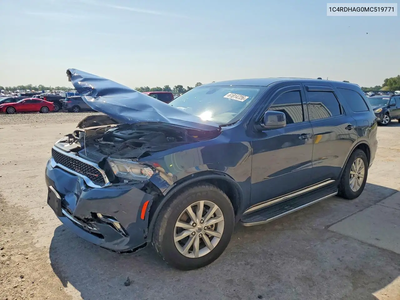 2021 Dodge Durango Sxt VIN: 1C4RDHAG0MC519771 Lot: 61814726
