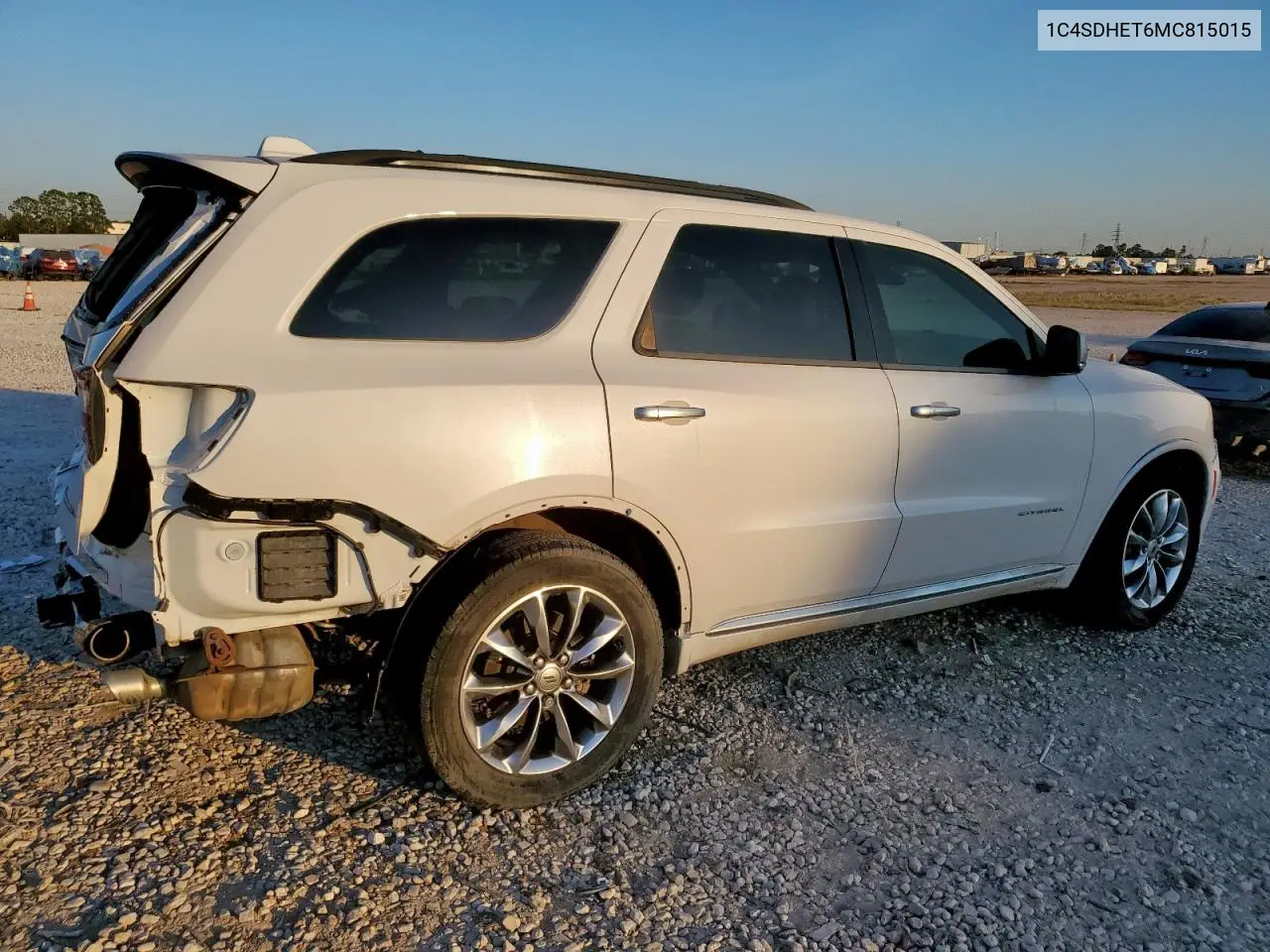 1C4SDHET6MC815015 2021 Dodge Durango Citadel