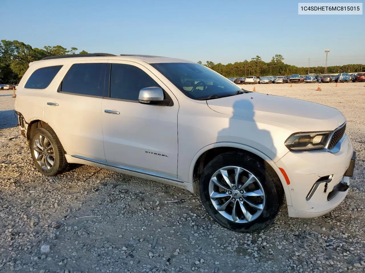 1C4SDHET6MC815015 2021 Dodge Durango Citadel