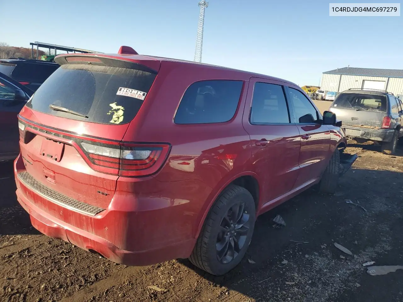 1C4RDJDG4MC697279 2021 Dodge Durango Gt