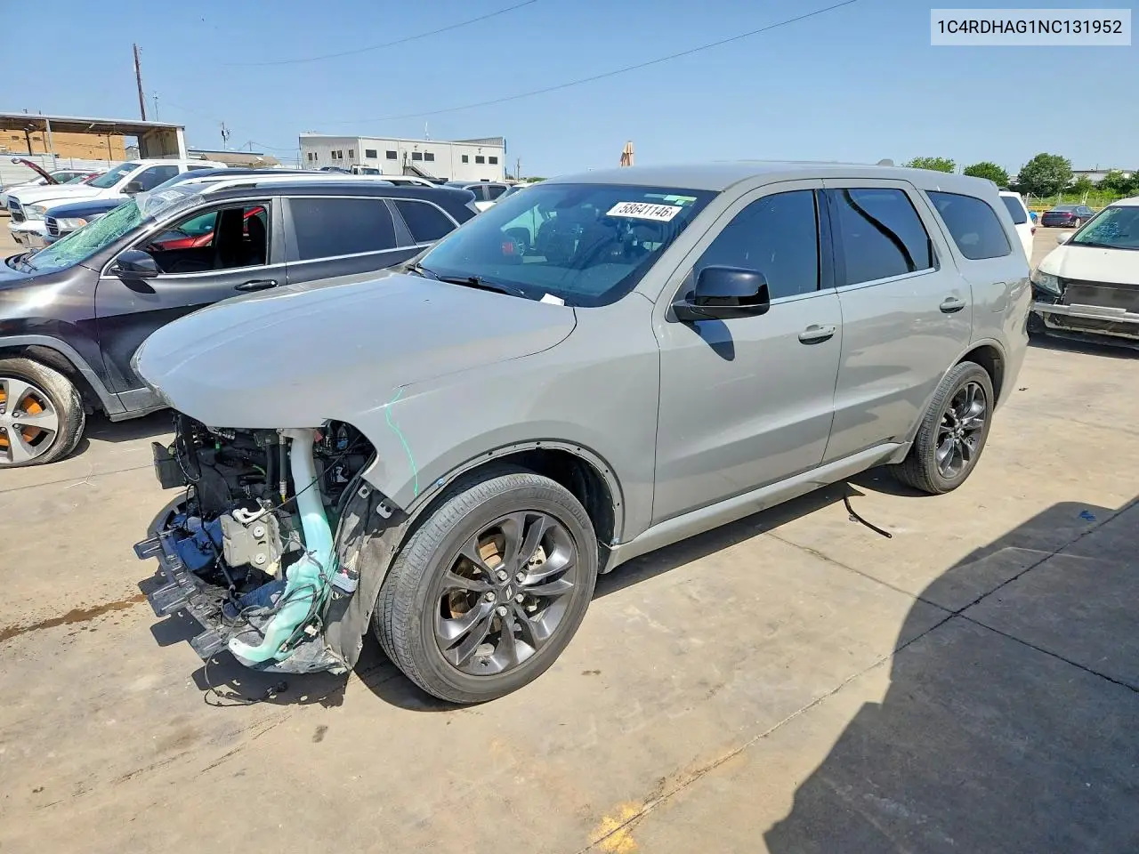 2022 Dodge Durango Sxt VIN: 1C4RDHAG1NC131952 Lot: 58641146