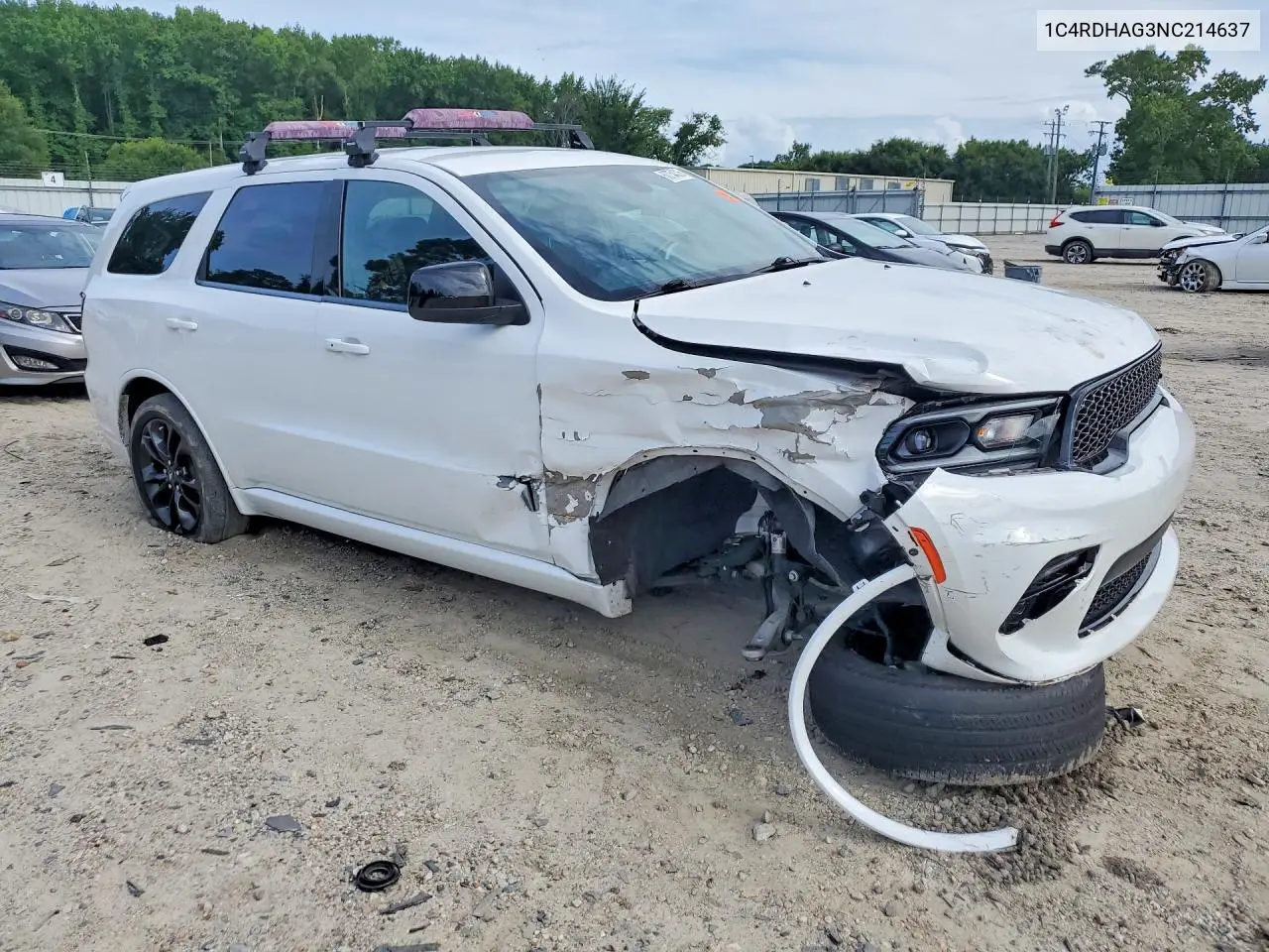 2022 Dodge Durango Sxt VIN: 1C4RDHAG3NC214637 Lot: 60754326