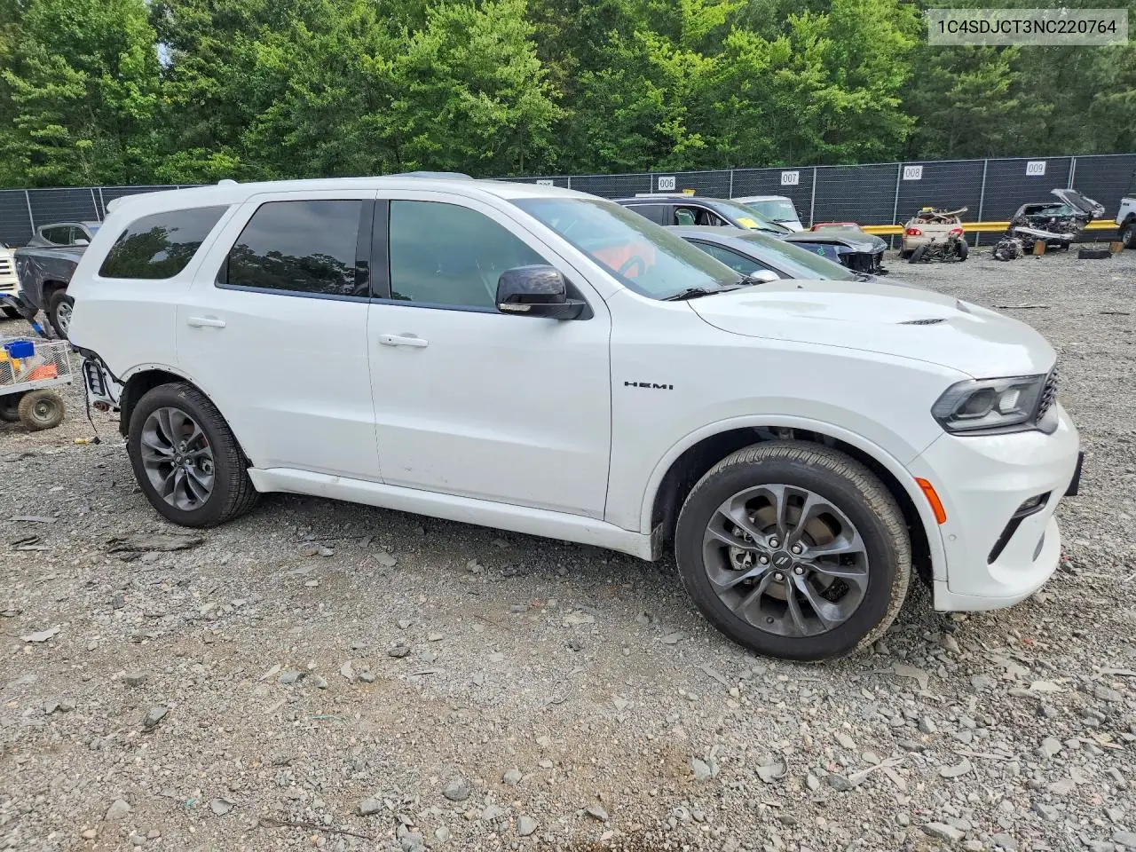 2022 Dodge Durango R/T VIN: 1C4SDJCT3NC220764 Lot: 61139376