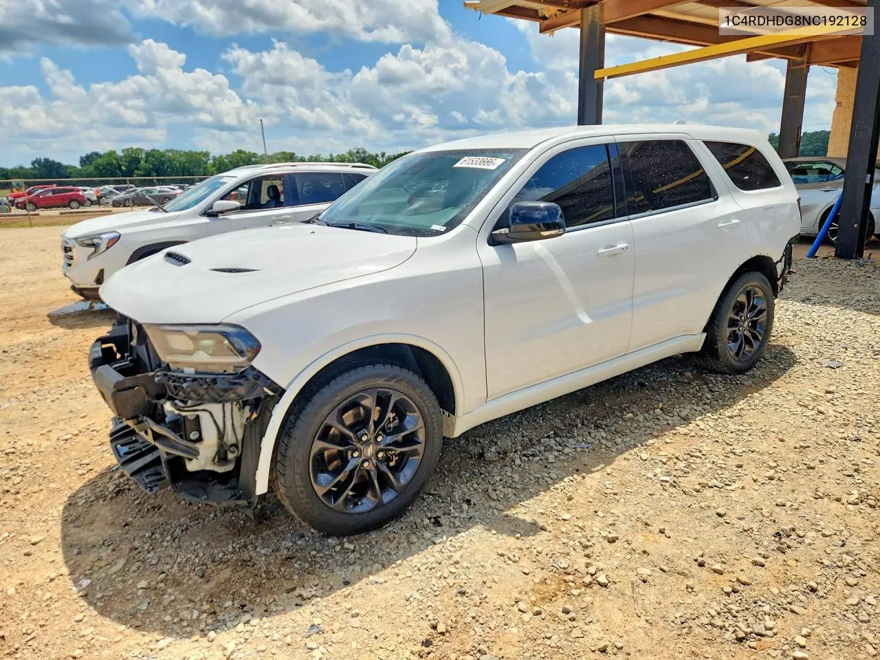 2022 Dodge Durango Gt VIN: 1C4RDHDG8NC192128 Lot: 61533886