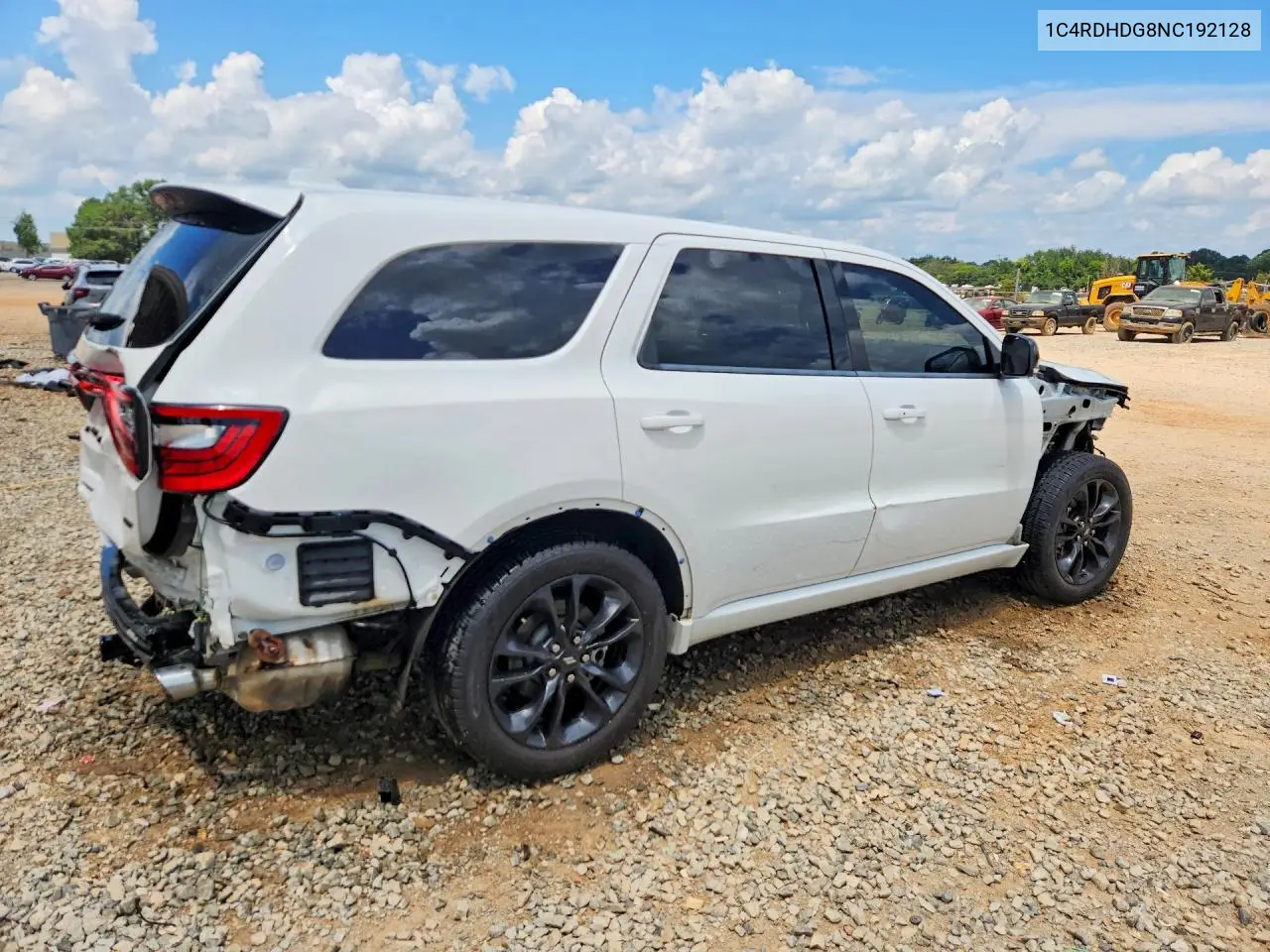 2022 Dodge Durango Gt VIN: 1C4RDHDG8NC192128 Lot: 61533886