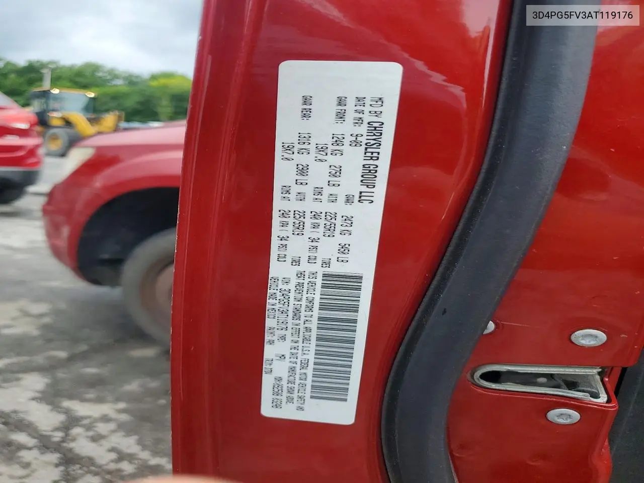 2010 Dodge Journey Sxt VIN: 3D4PG5FV3AT119176 Lot: 61753936