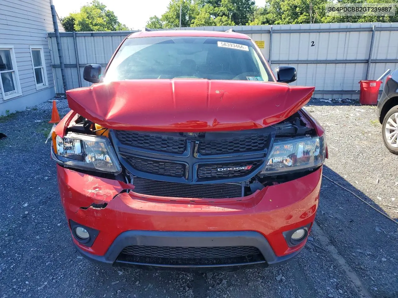 2016 Dodge Journey Sxt VIN: 3C4PDCBB2GT239887 Lot: 58393466