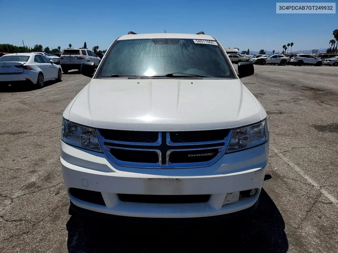 2016 Dodge Journey Se VIN: 3C4PDCAB7GT249932 Lot: 58911066