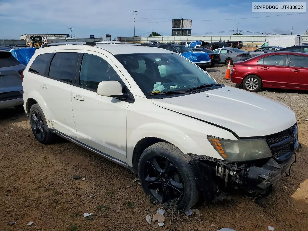2018 Dodge Journey Crossroad VIN: 3C4PDDGG1JT430802 Lot: 57839566