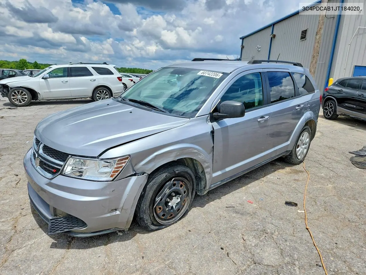 2018 Dodge Journey Se VIN: 3C4PDCAB1JT184020 Lot: 60742206