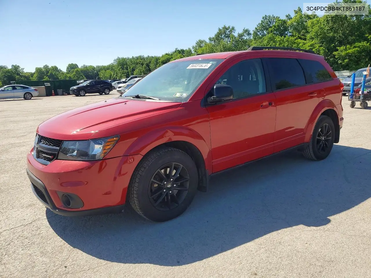 2019 Dodge Journey Se VIN: 3C4PDCBB4KT861187 Lot: 56031626