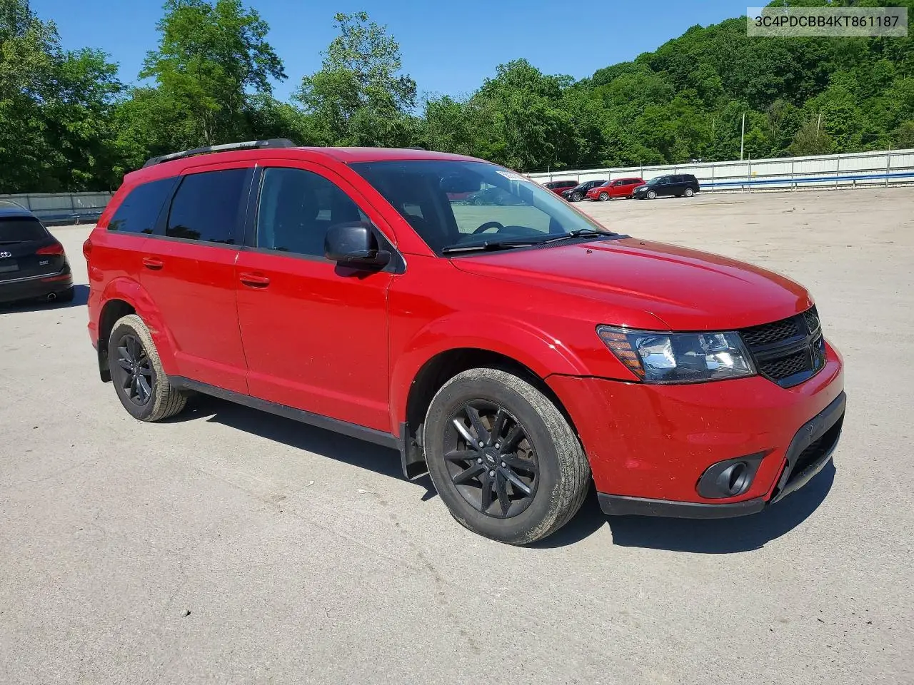 2019 Dodge Journey Se VIN: 3C4PDCBB4KT861187 Lot: 56031626