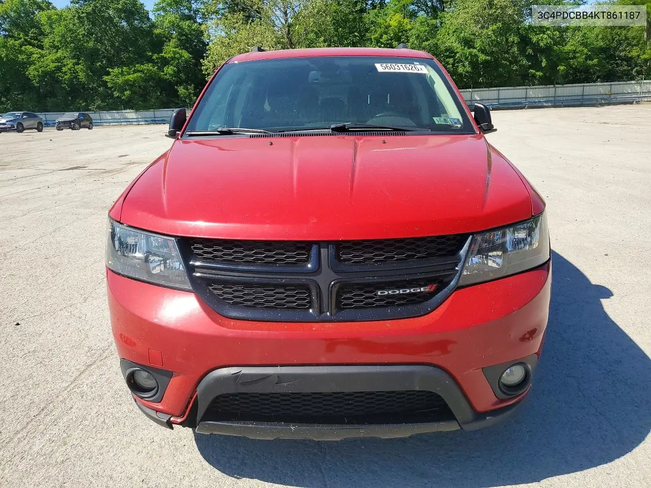2019 Dodge Journey Se VIN: 3C4PDCBB4KT861187 Lot: 56031626