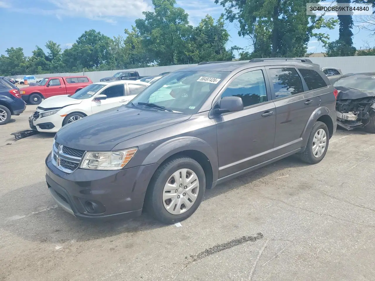 2019 Dodge Journey Se VIN: 3C4PDCBB9KT844840 Lot: 58497426