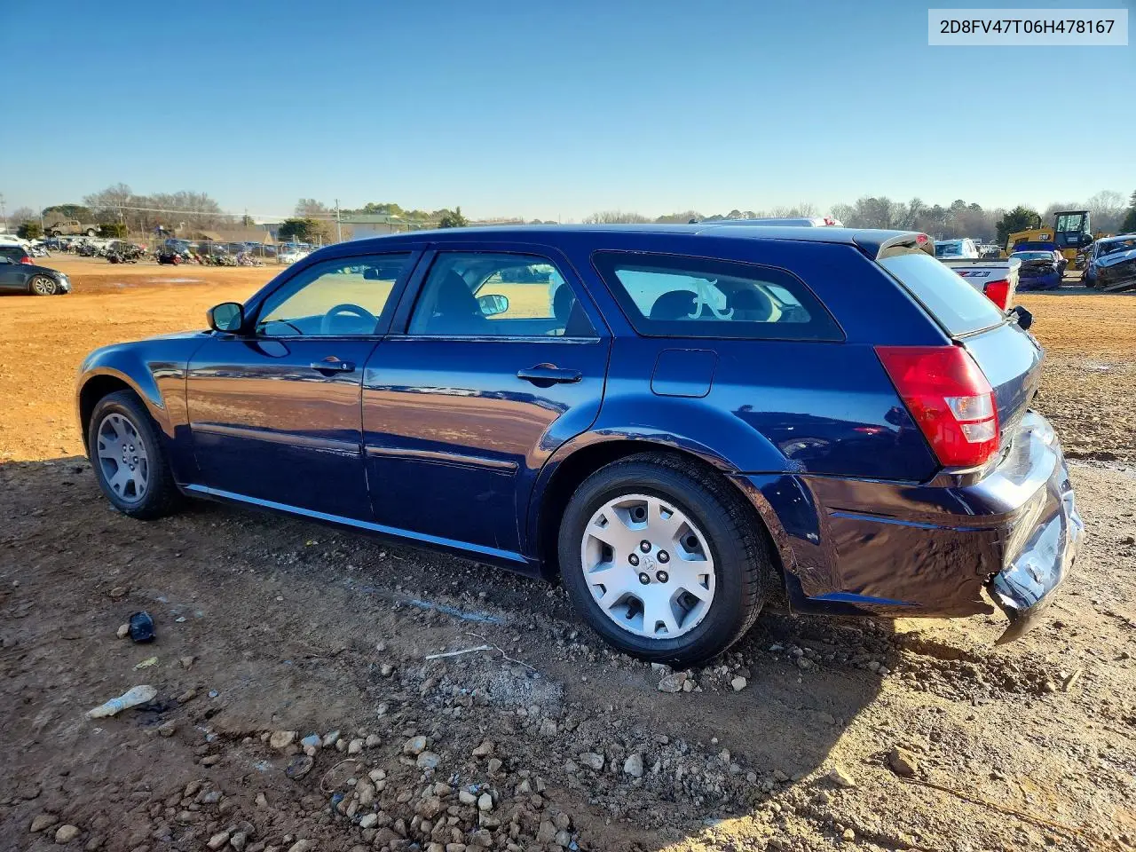2006 Dodge Magnum VIN: 2D8FV47T06H478167 Lot: 76451535
