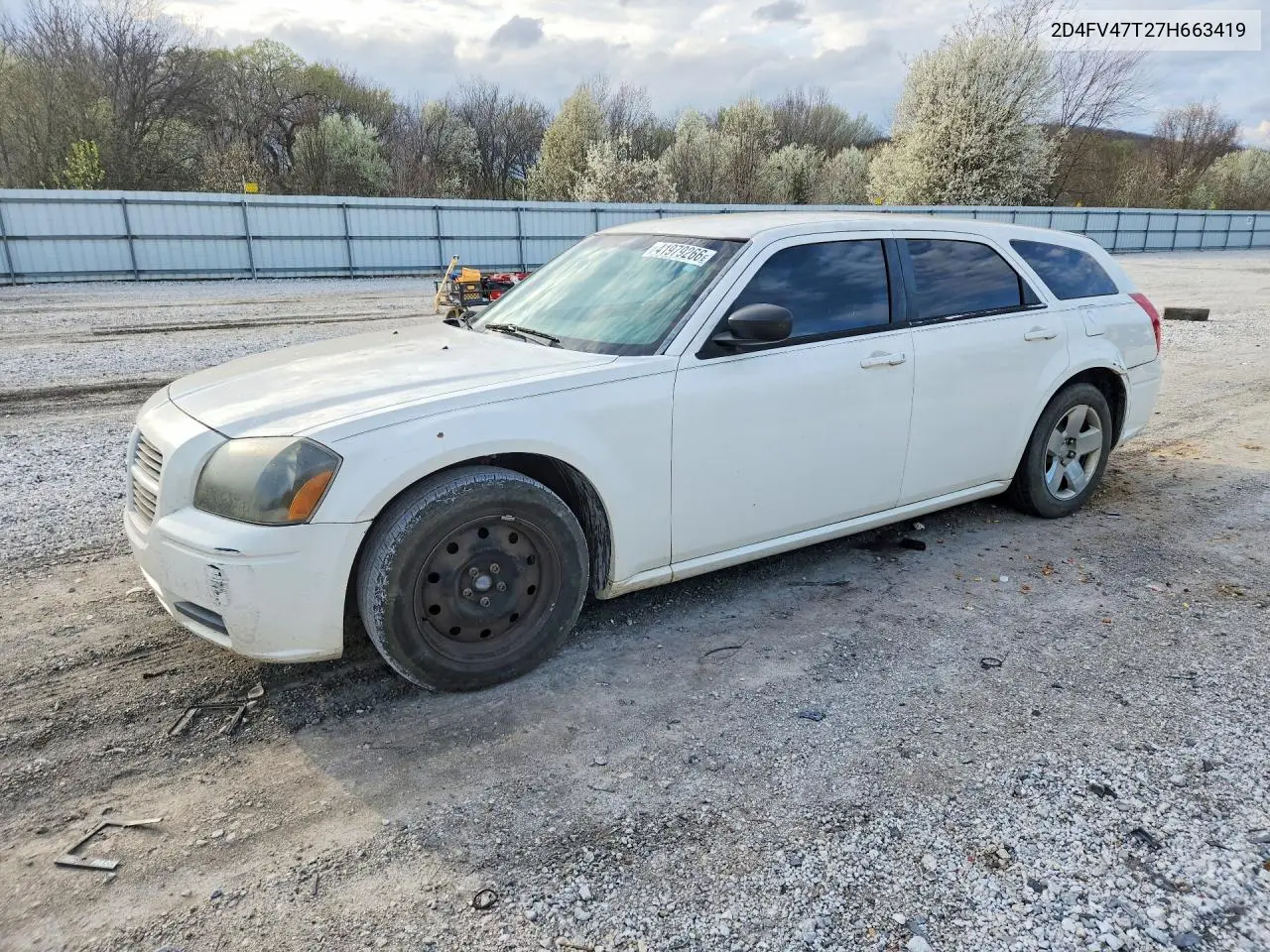 2007 Dodge Magnum Se VIN: 2D4FV47T27H663419 Lot: 41979266