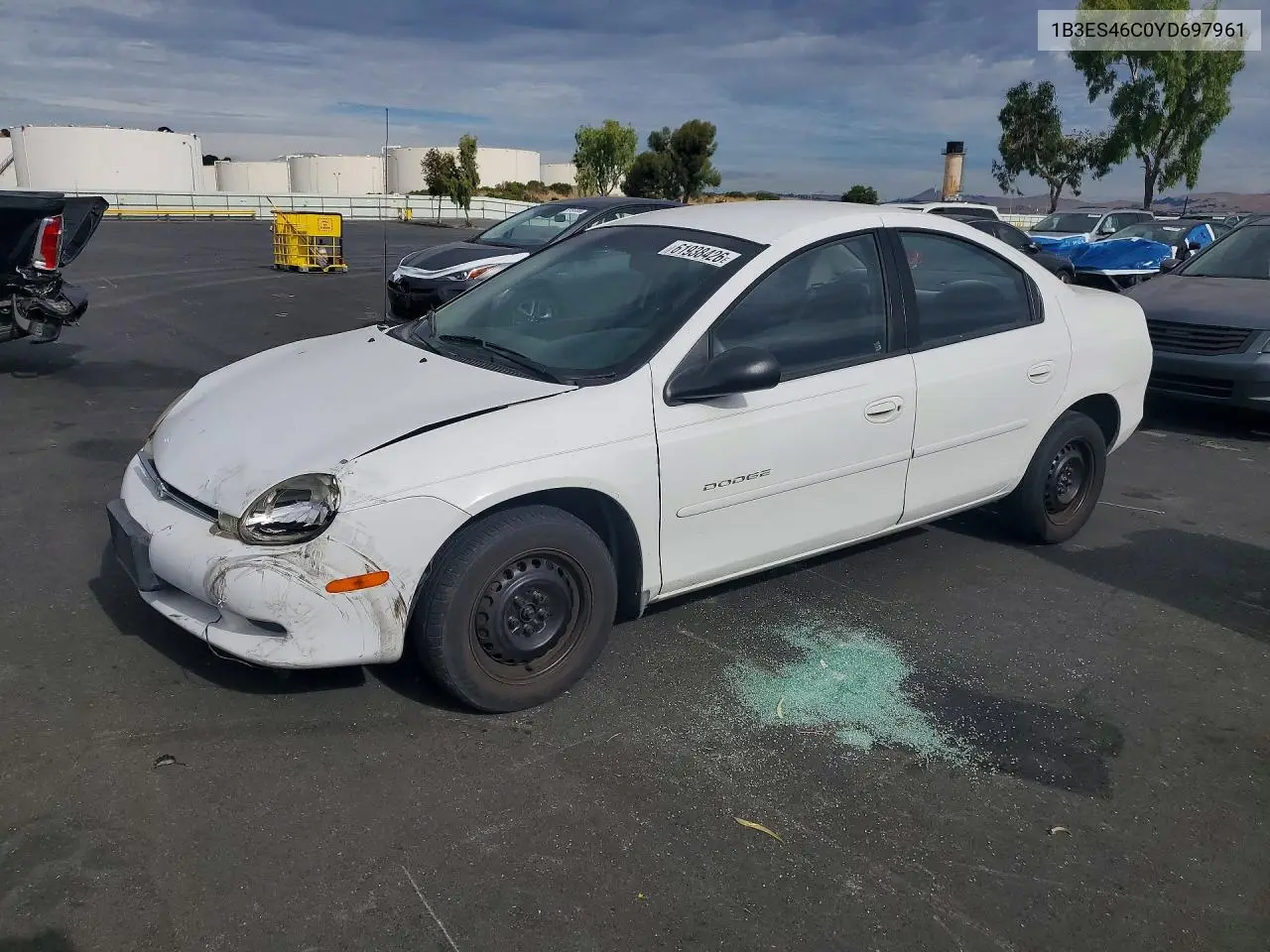 2000 Dodge Neon Base VIN: 1B3ES46C0YD697961 Lot: 61938426