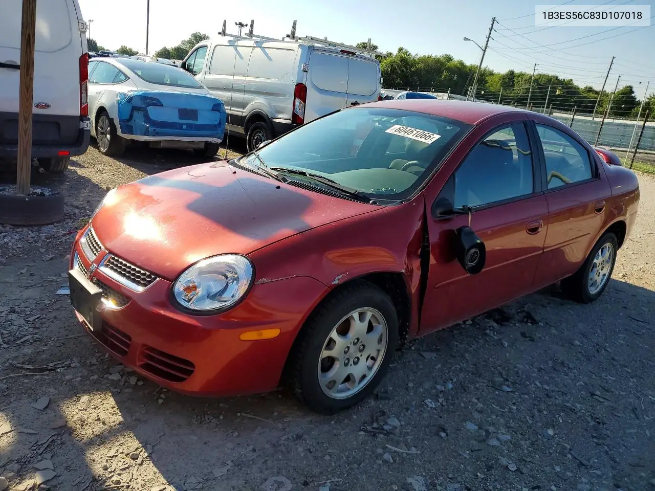 2003 Dodge Neon Sxt VIN: 1B3ES56C83D107018 Lot: 60461066