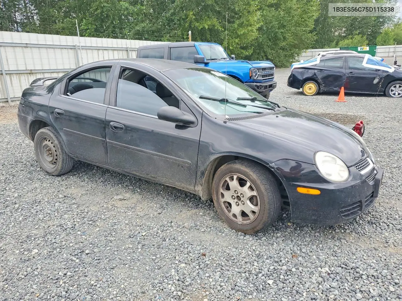 2005 Dodge Neon Sxt VIN: 1B3ES56C75D115338 Lot: 85965195