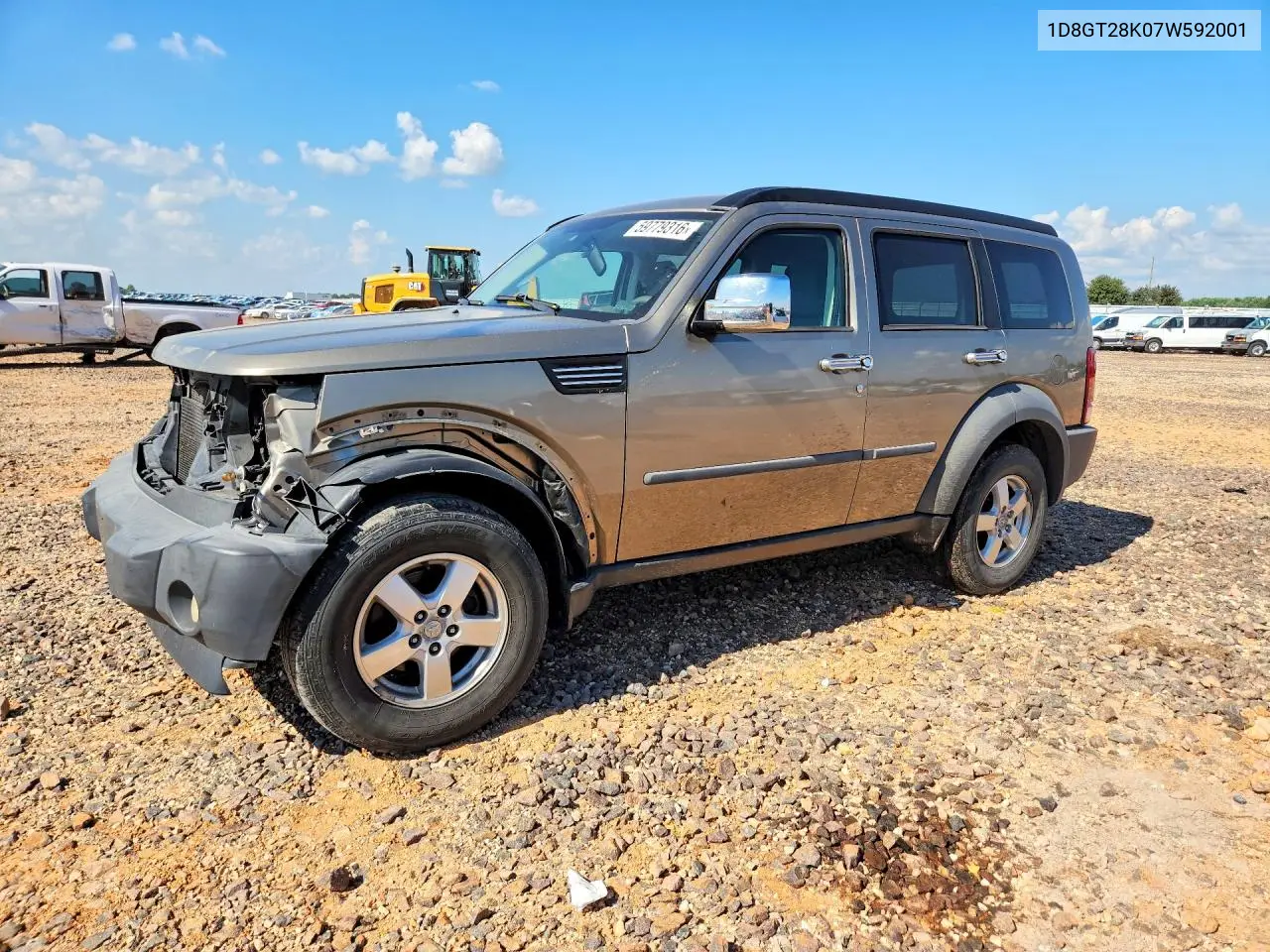 2007 Dodge Nitro Sxt VIN: 1D8GT28K07W592001 Lot: 59779316
