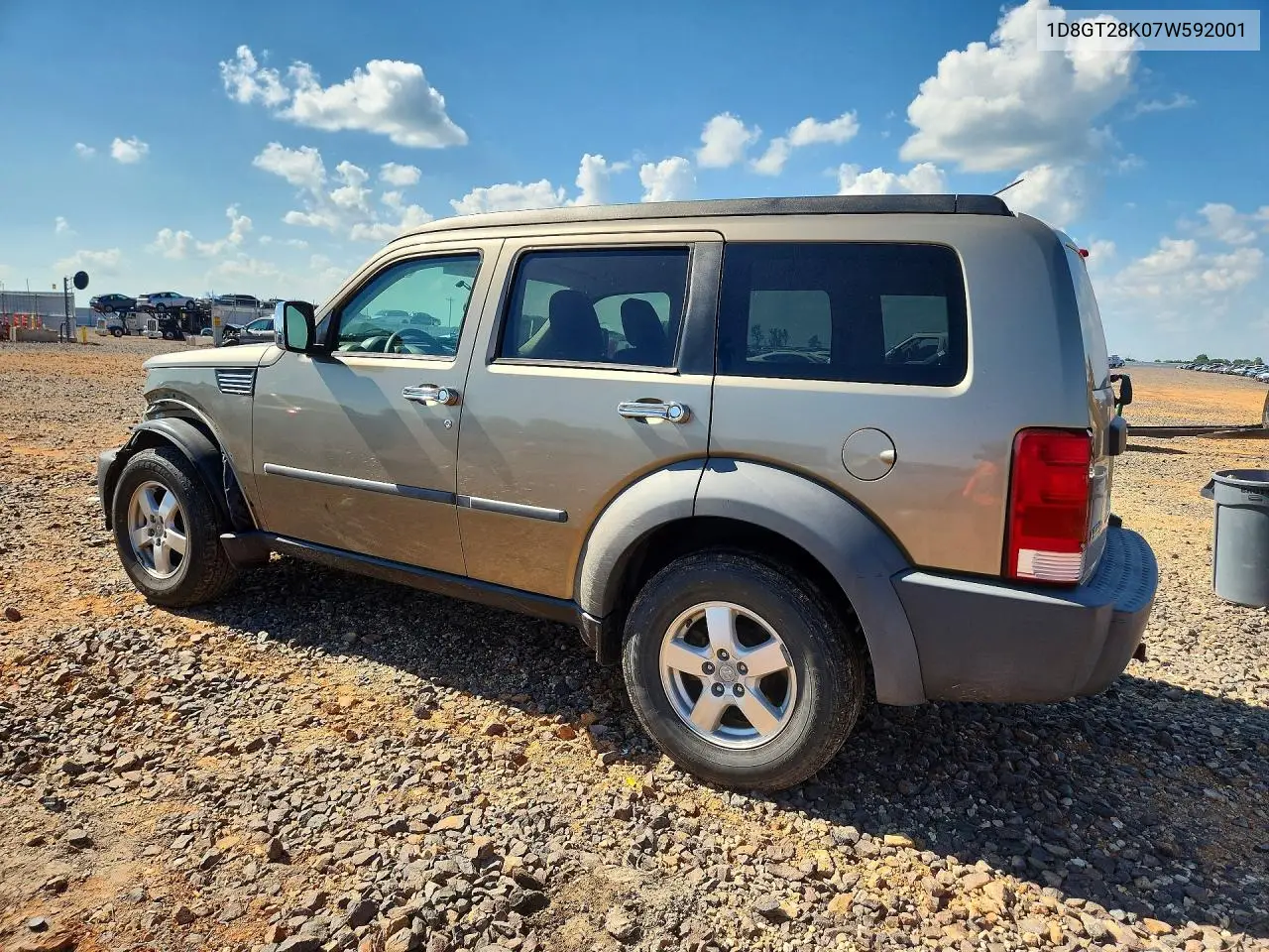 2007 Dodge Nitro Sxt VIN: 1D8GT28K07W592001 Lot: 59779316