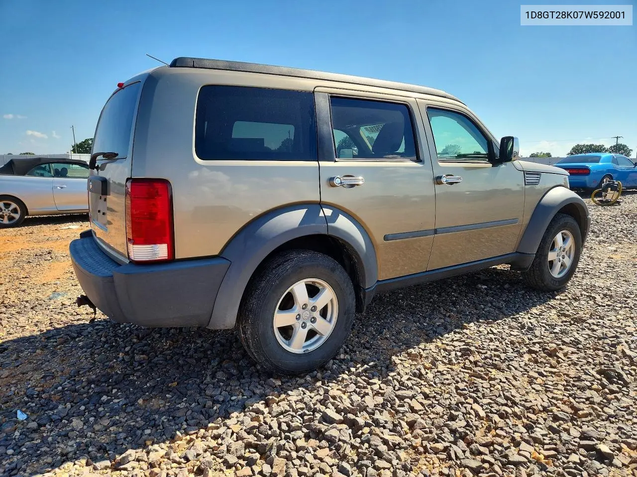 2007 Dodge Nitro Sxt VIN: 1D8GT28K07W592001 Lot: 59779316