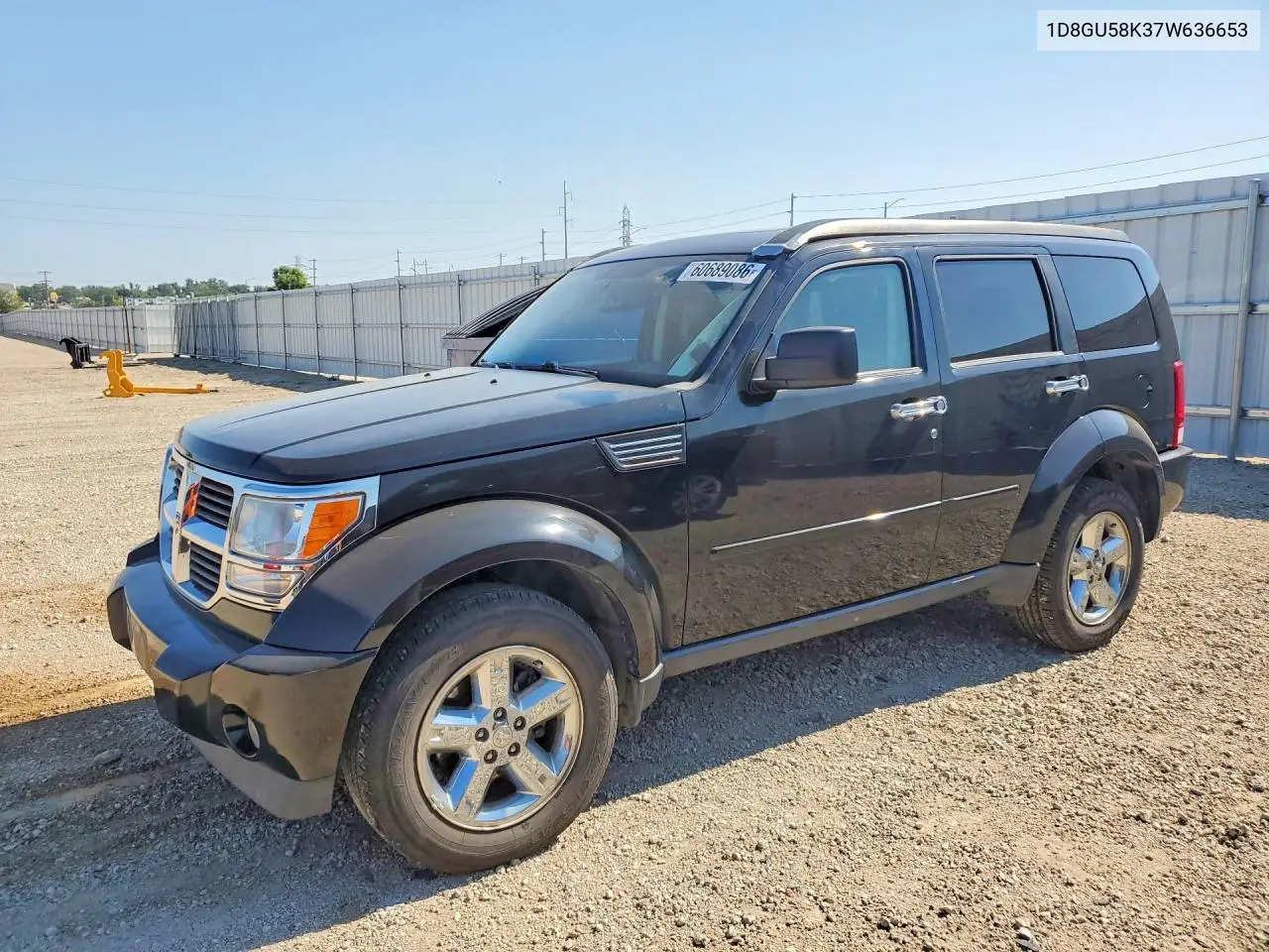 2007 Dodge Nitro Slt VIN: 1D8GU58K37W636653 Lot: 60689086