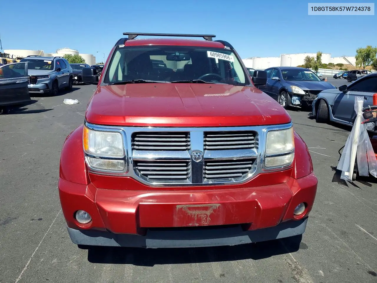 2007 Dodge Nitro Slt VIN: 1D8GT58K57W724378 Lot: 60985966