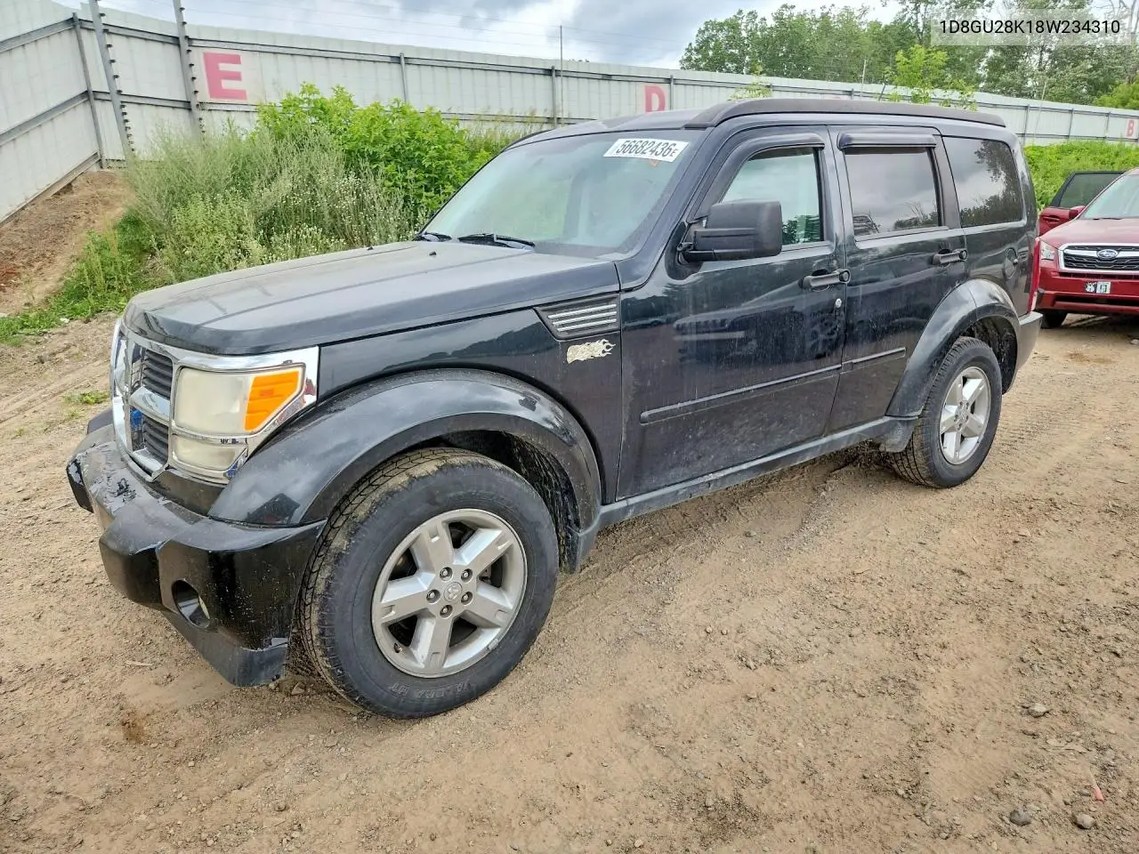 2008 Dodge Nitro Sxt VIN: 1D8GU28K18W234310 Lot: 56682436