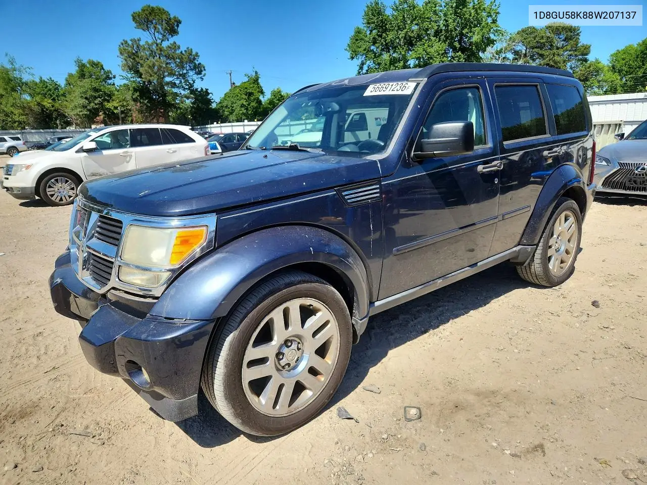 2008 Dodge Nitro Slt VIN: 1D8GU58K88W207137 Lot: 56691236