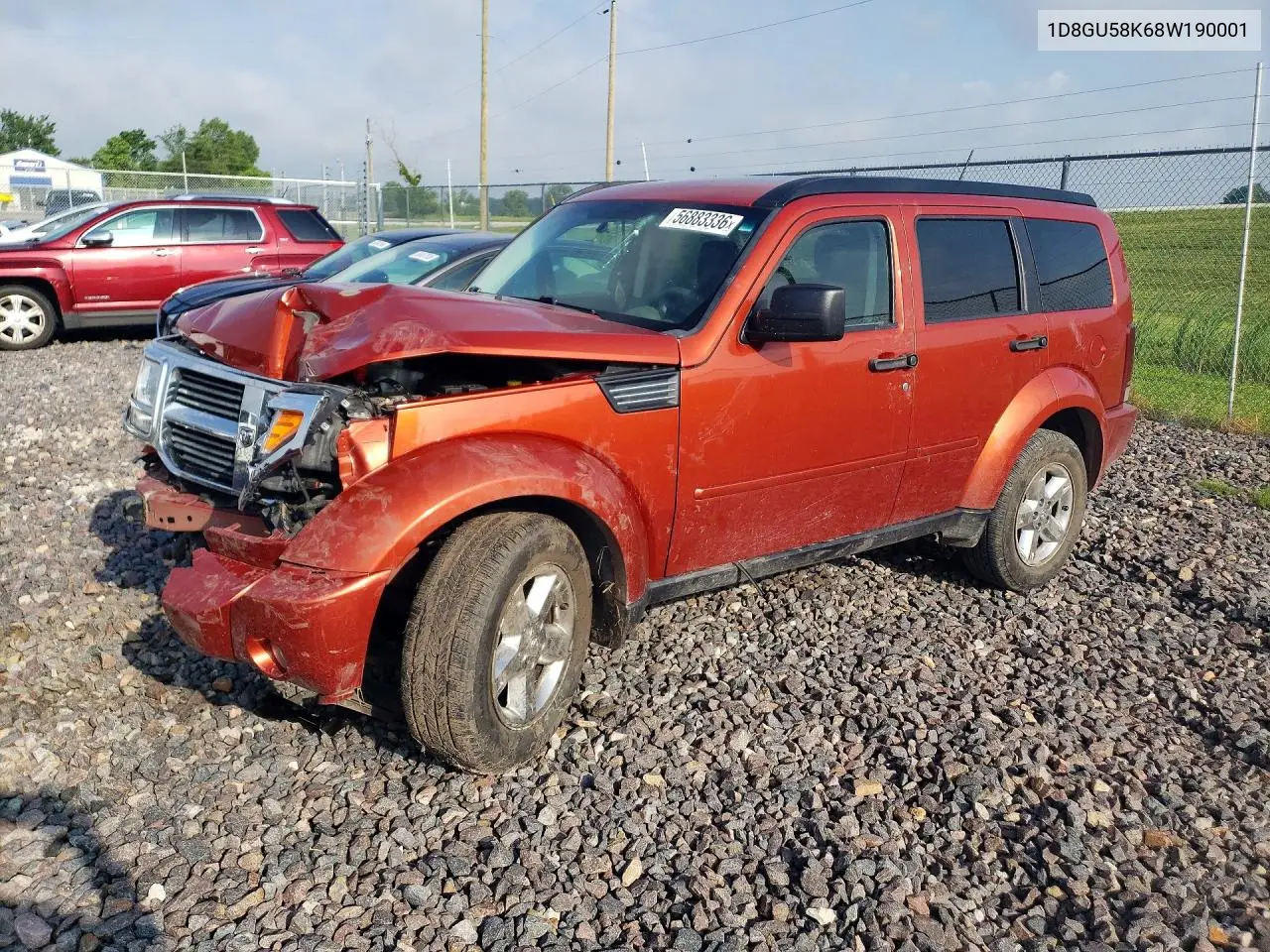 2008 Dodge Nitro Slt VIN: 1D8GU58K68W190001 Lot: 56883336