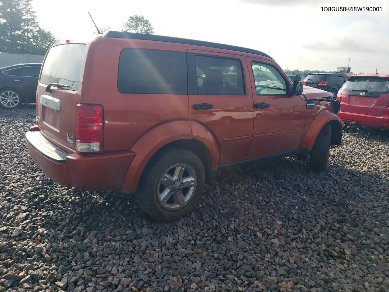 2008 Dodge Nitro Slt VIN: 1D8GU58K68W190001 Lot: 56883336