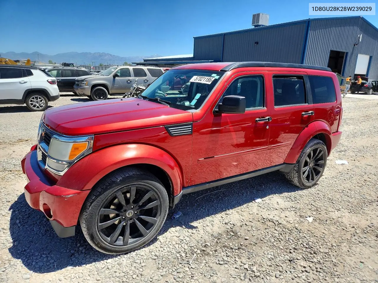 2008 Dodge Nitro Sxt VIN: 1D8GU28K28W239029 Lot: 57021186