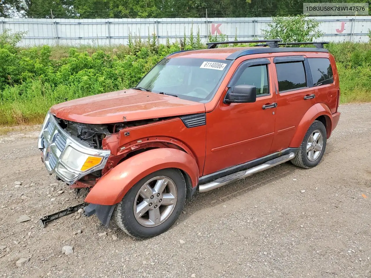 2008 Dodge Nitro Slt VIN: 1D8GU58K78W147576 Lot: 61140086