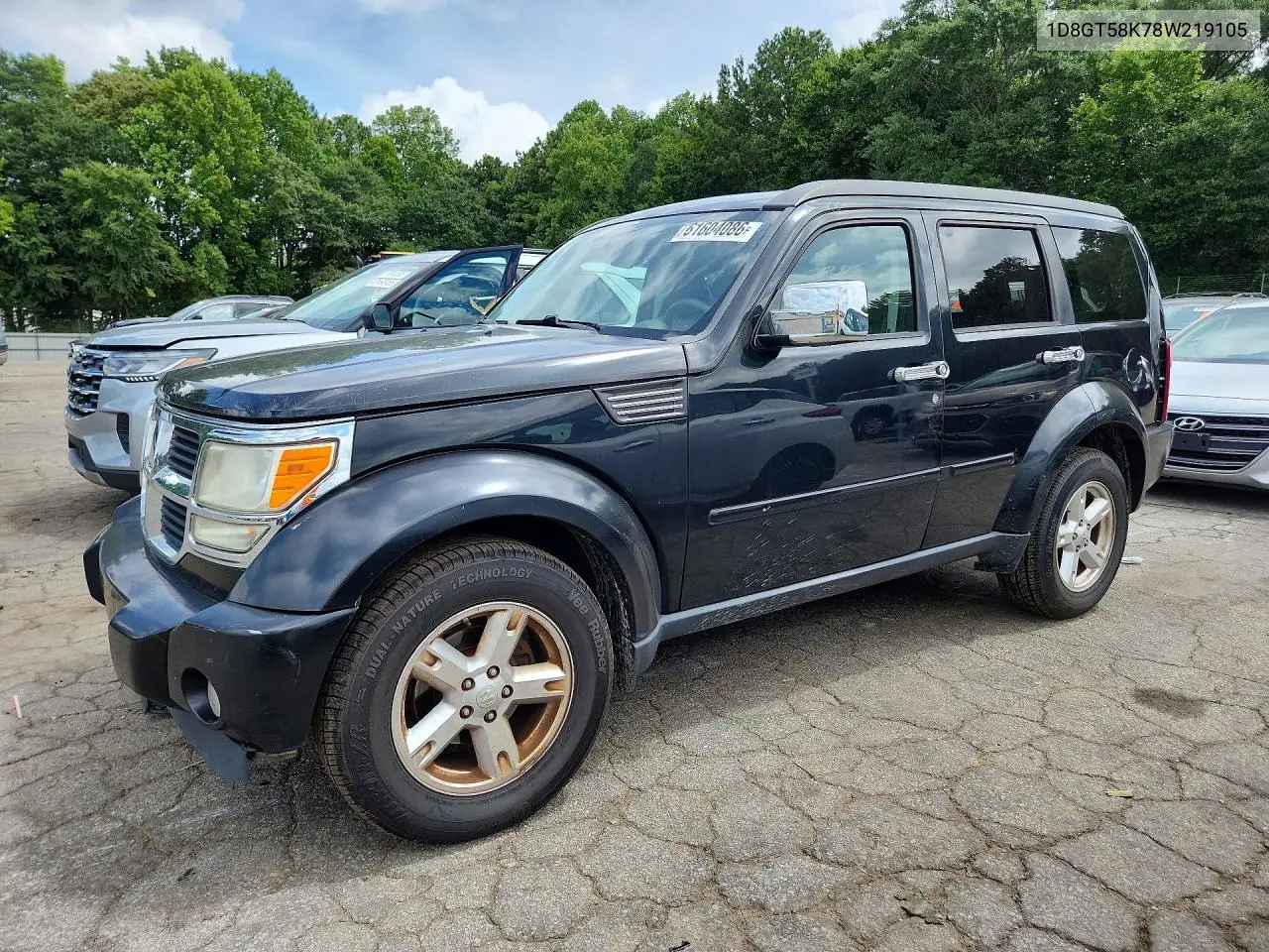 2008 Dodge Nitro Slt VIN: 1D8GT58K78W219105 Lot: 61604086