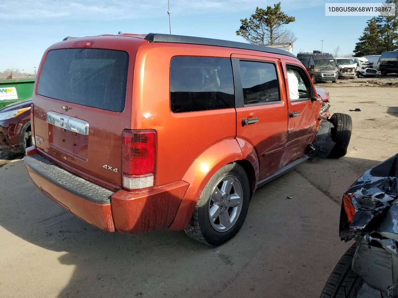 2008 Dodge Nitro Slt VIN: 1D8GU58K68W138867 Lot: 61634014