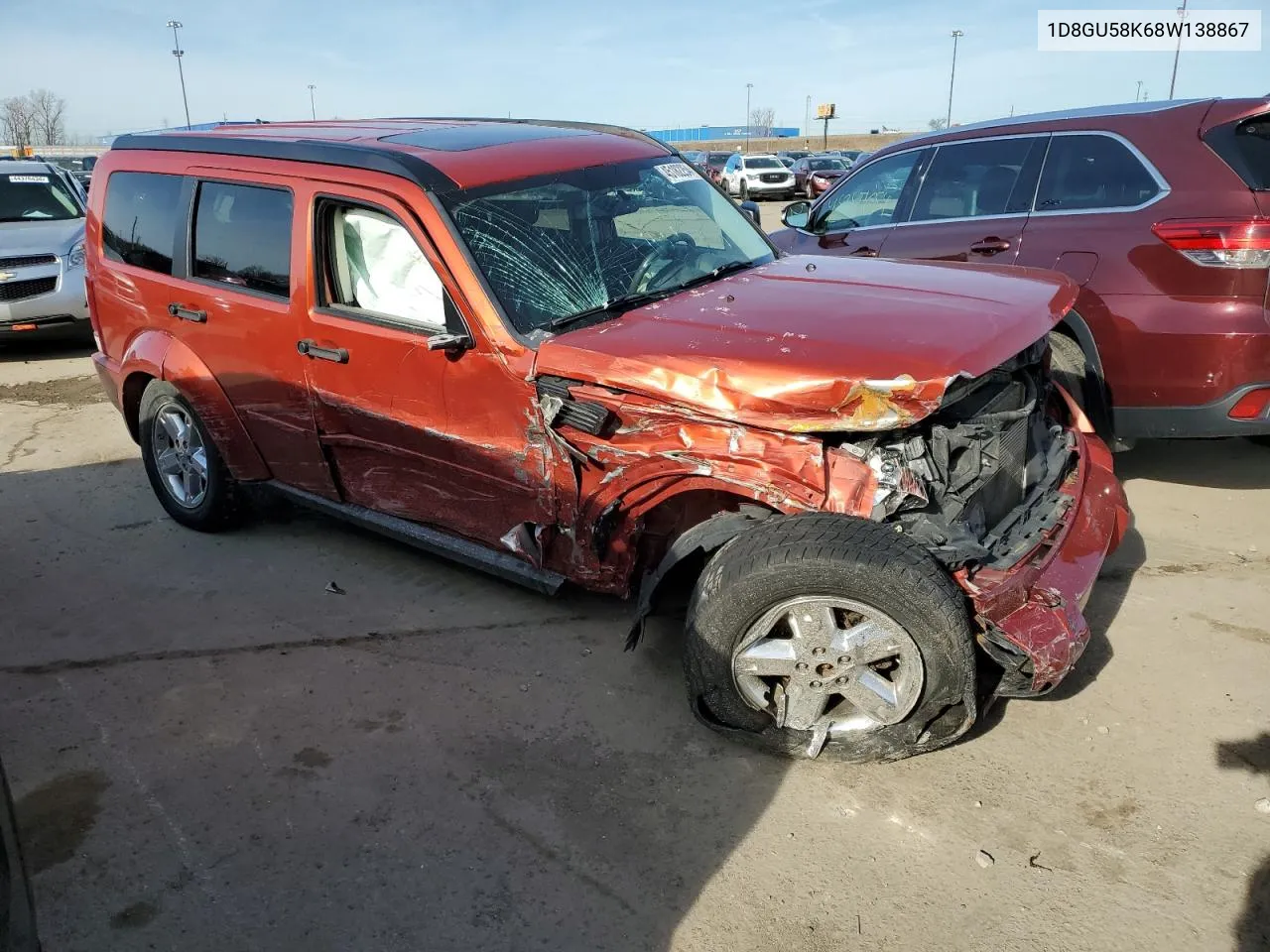 2008 Dodge Nitro Slt VIN: 1D8GU58K68W138867 Lot: 61634014