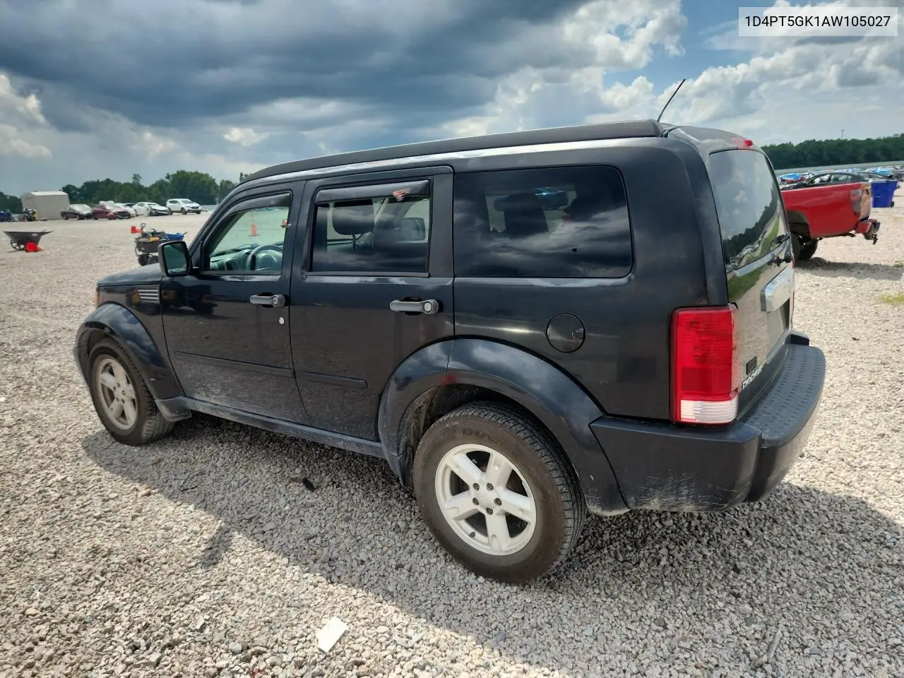 2010 Dodge Nitro Sxt VIN: 1D4PT5GK1AW105027 Lot: 61513046