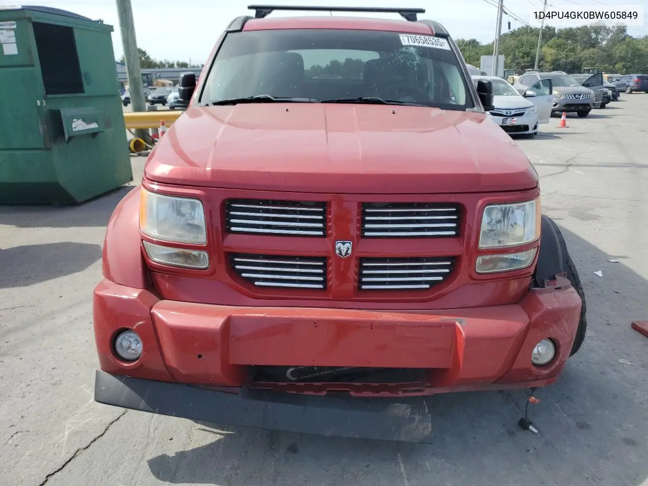 2011 Dodge Nitro Heat VIN: 1D4PU4GK0BW605849 Lot: 70658535