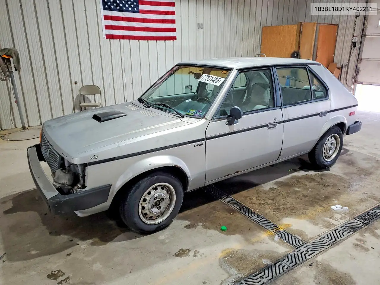 1989 Dodge Omni Expo VIN: 1B3BL18D1KY402211 Lot: 77301485