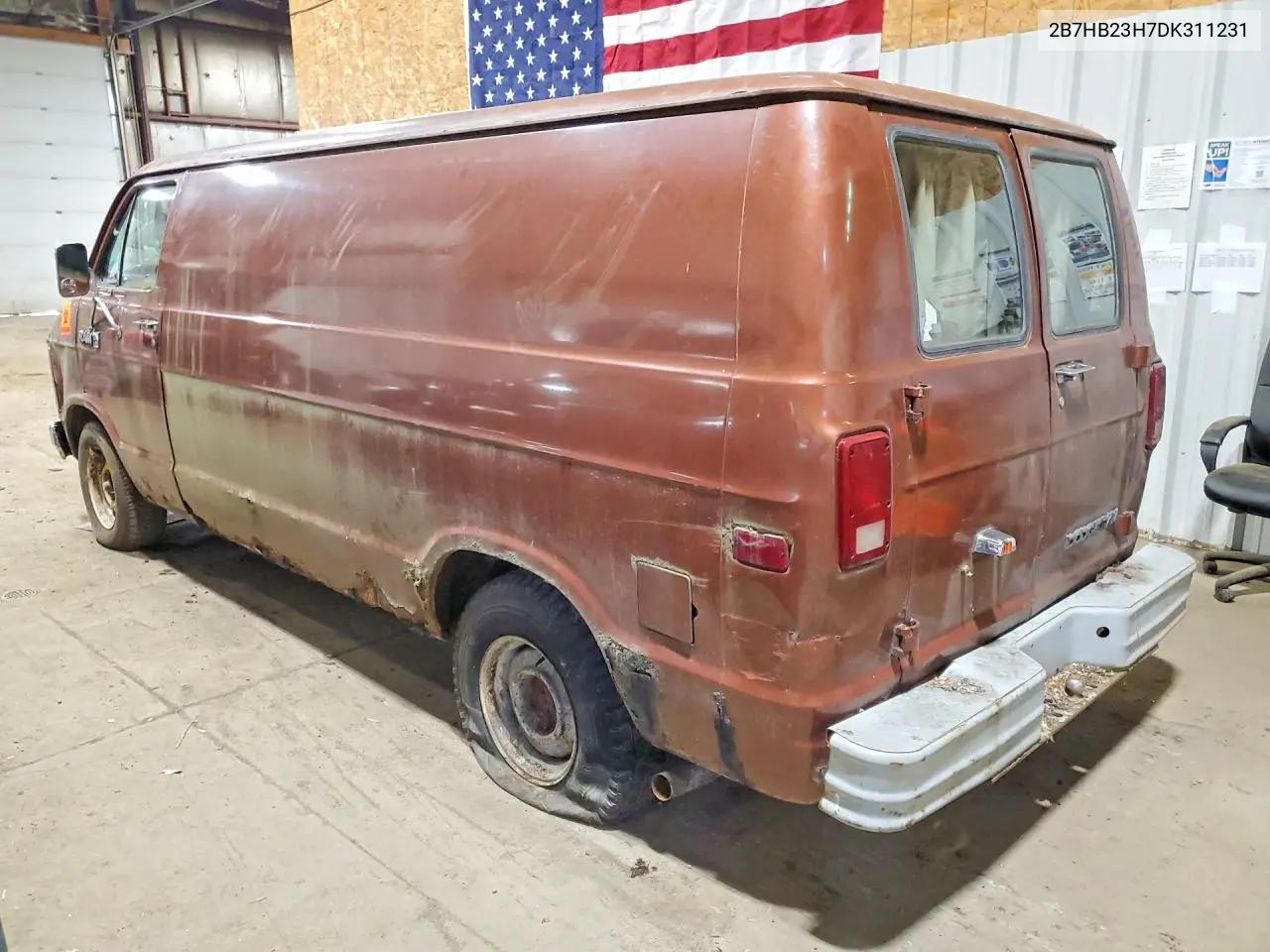 1983 Dodge 1500 Ram Vans Cargo VIN: 2B7HB23H7DK311231 Lot: 55444666