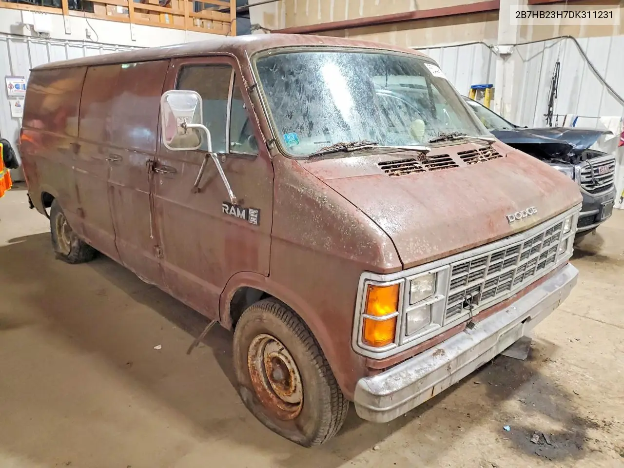 1983 Dodge 1500 Ram Vans Cargo VIN: 2B7HB23H7DK311231 Lot: 55444666