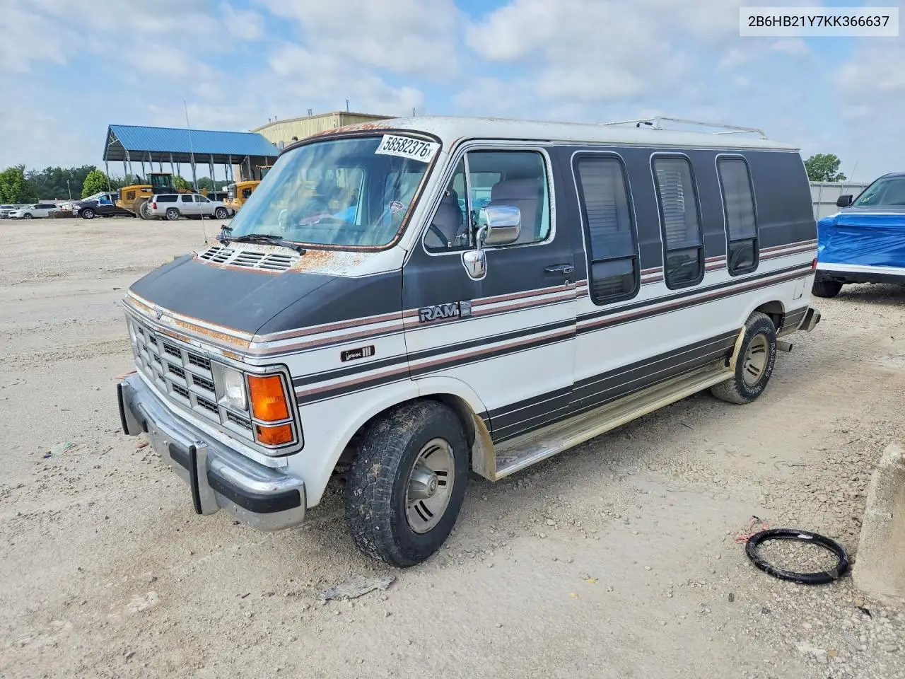 1989 Dodge Ram Van B250 VIN: 2B6HB21Y7KK366637 Lot: 58582376