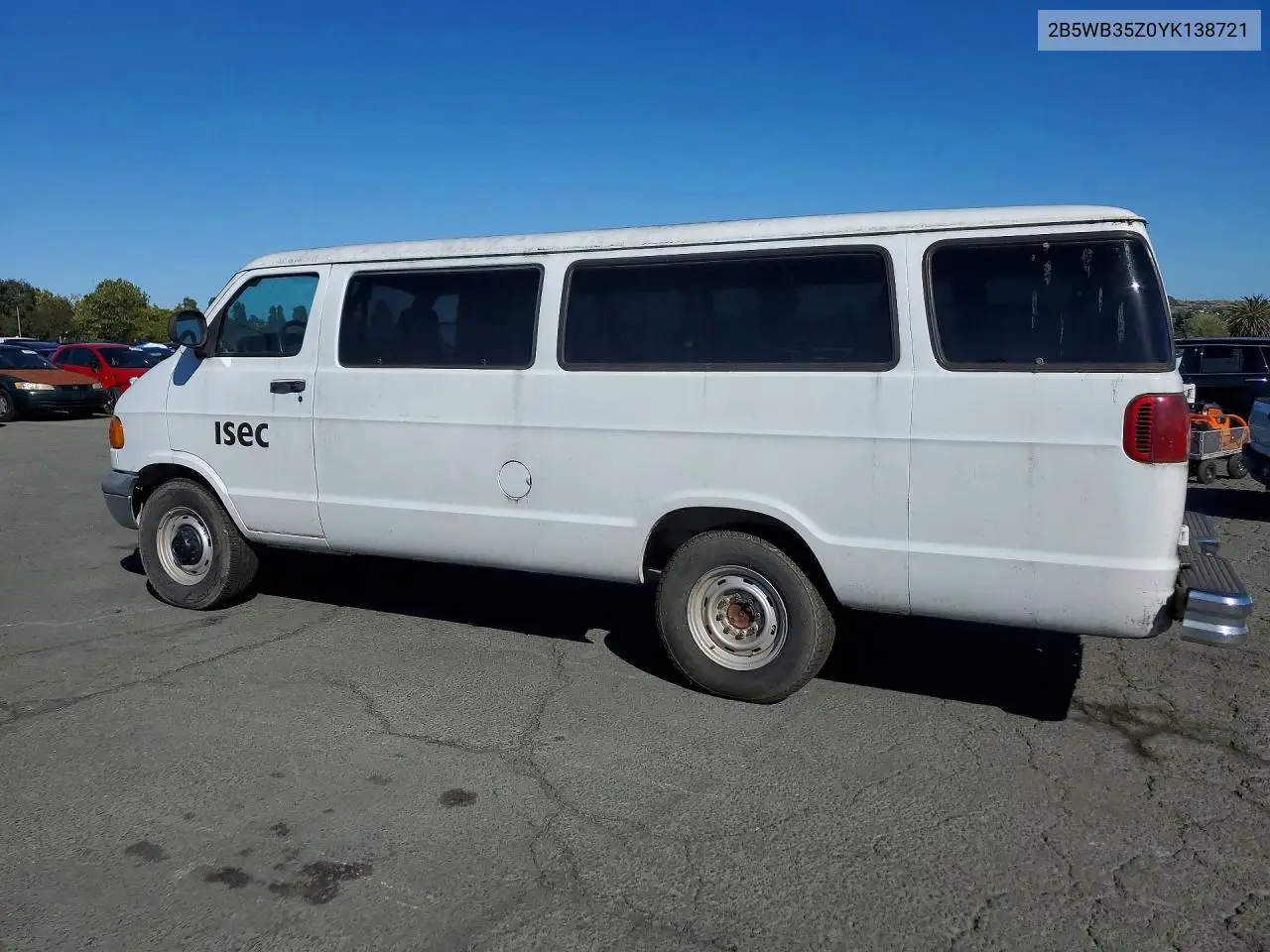 2000 Dodge Ram Wagon B3500 VIN: 2B5WB35Z0YK138721 Lot: 55717426
