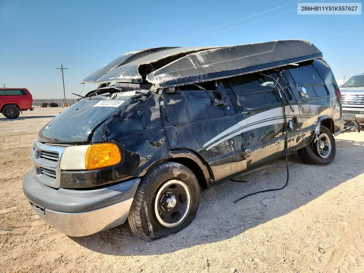 2001 Dodge Ram Van B1500 VIN: 2B6HB11Y51K557627 Lot: 70223185