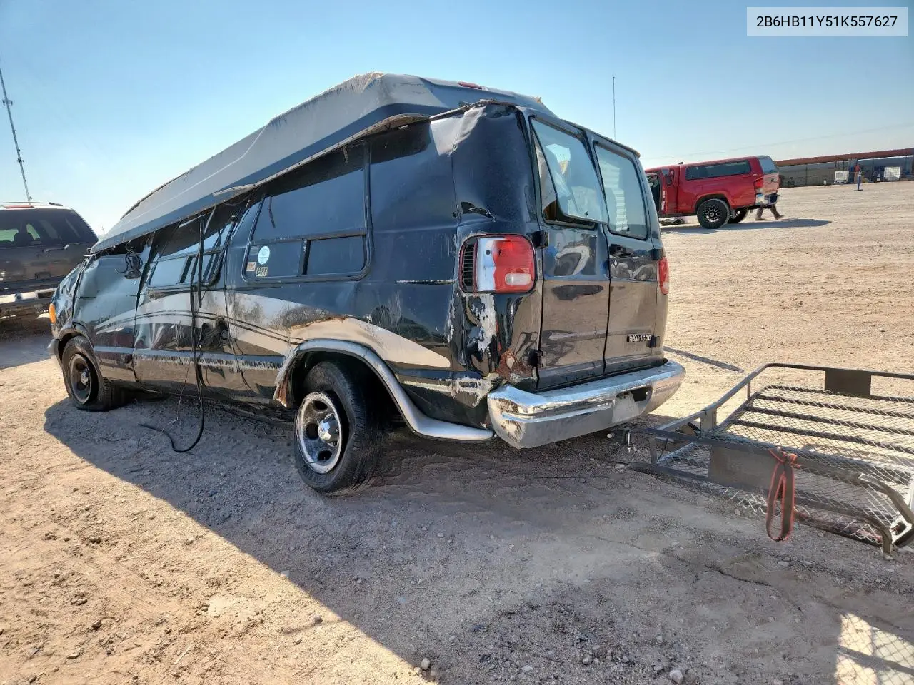 2001 Dodge Ram Van B1500 VIN: 2B6HB11Y51K557627 Lot: 70223185