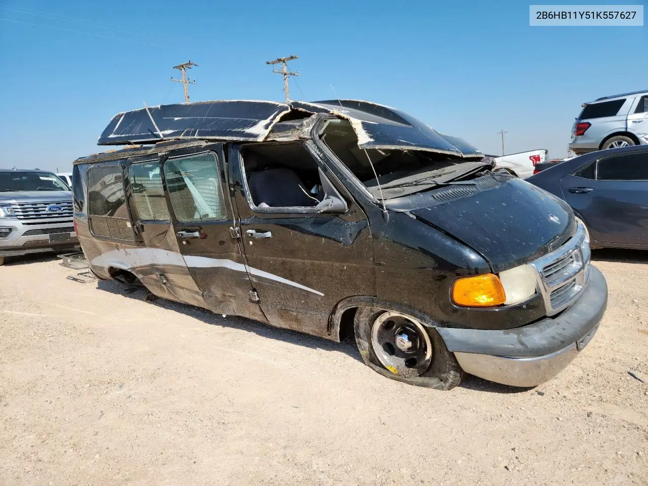 2001 Dodge Ram Van B1500 VIN: 2B6HB11Y51K557627 Lot: 70223185